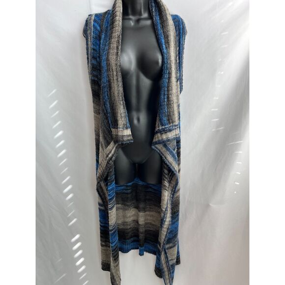 Anthropologie Moth Open Knit Cardigan Sweater Long Striped Duster XS/S Western - Picture 1 of 12